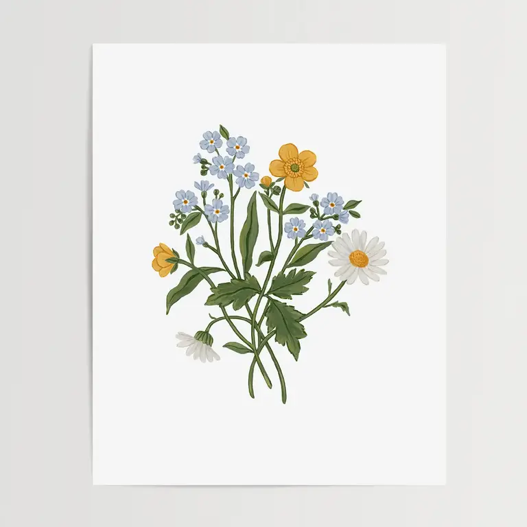 PAPIER FLEURI CO. AFFICHE 8 X 10 - PETIT BOUQUET