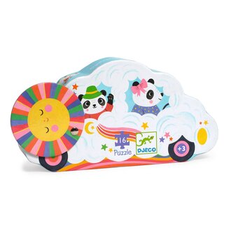 DJECO PUZZLE SILHOUETTE - VOITURE NUAGE 16 PCS