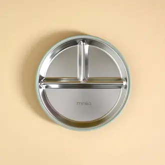MINIKA ASSIETTE AVEC SUCCION EN ACIER - SAUGE