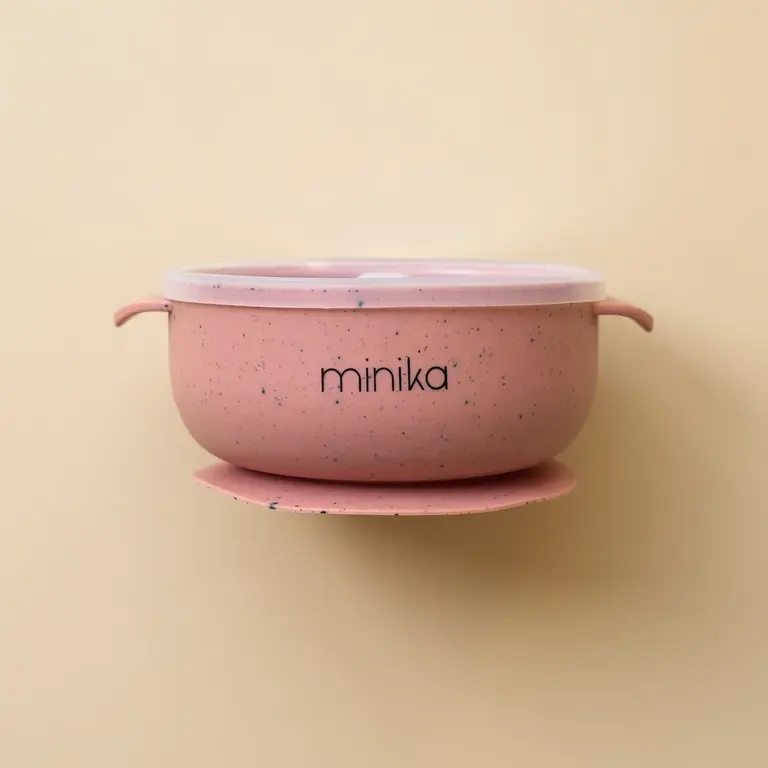 MINIKA BOL EN SILICONE AVEC COUVERCLE - SORBET