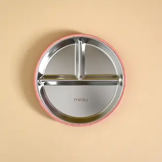 MINIKA ASSIETTE AVEC SUCCION EN ACIER - SORBET