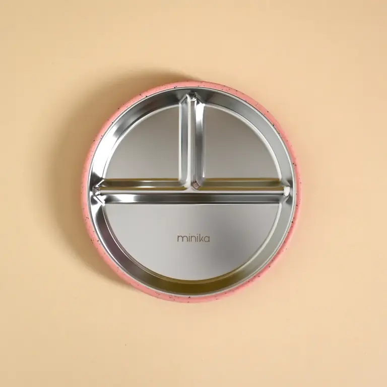 MINIKA ASSIETTE AVEC SUCCION EN ACIER - SORBET