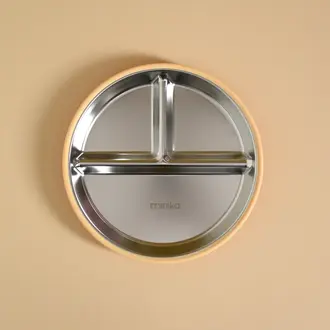 MINIKA ASSIETTE AVEC SUCCION EN ACIER - SUNSET