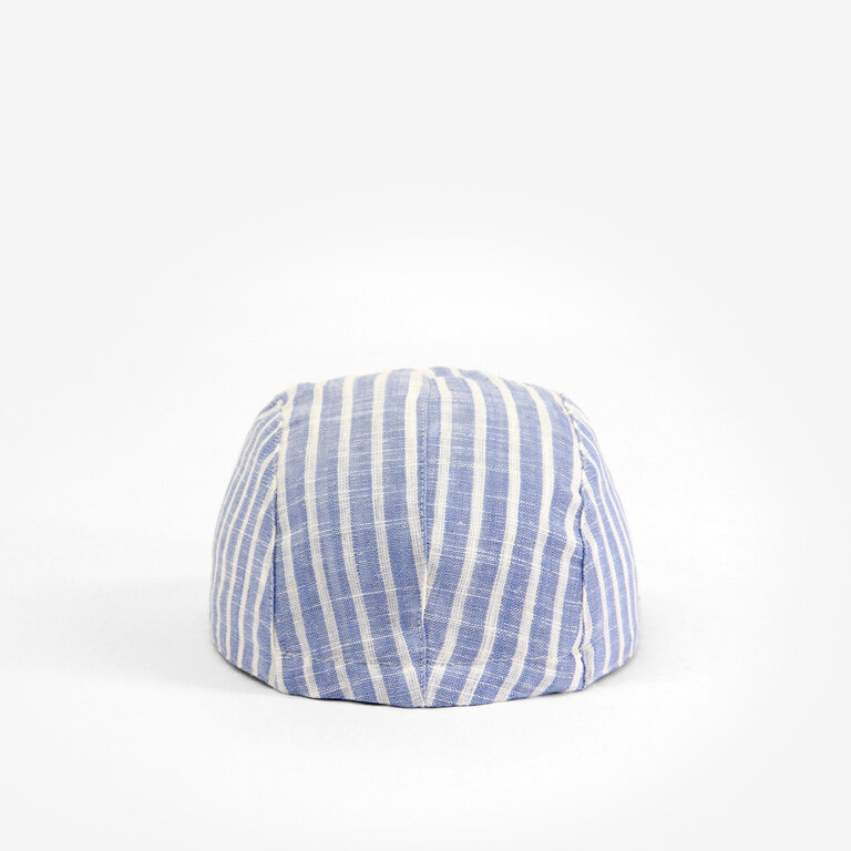 CARIBOU CASQUETTE EN LIN - RAYÉE BLEU