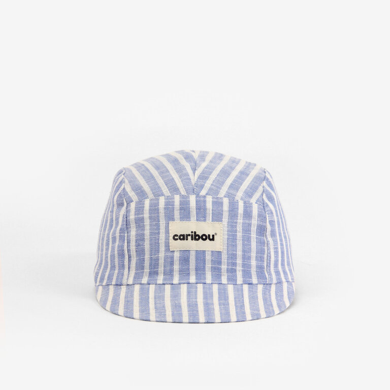 CARIBOU CASQUETTE EN LIN - RAYÉE BLEU