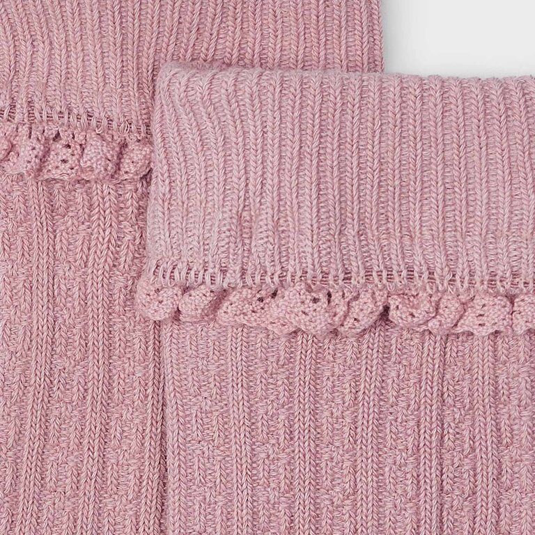 MAYORAL BAS GENOU À MOTIFS DE TRICOT - ROSE