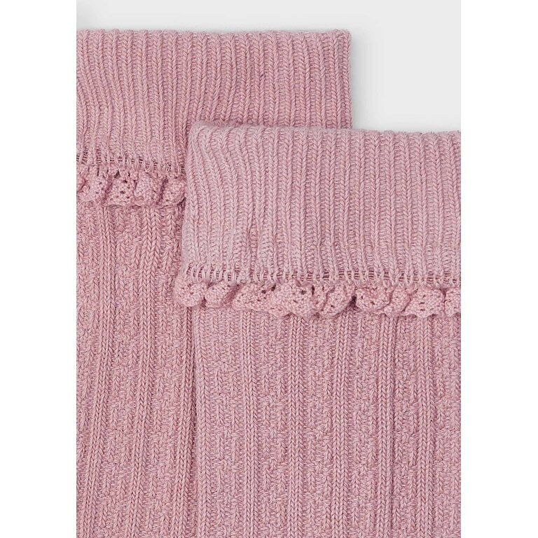 MAYORAL BAS GENOU À MOTIFS DE TRICOT - ROSE