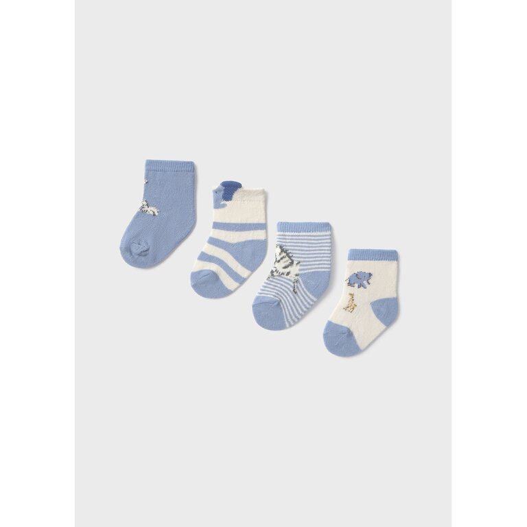 MAYORAL LOT DE 4 CHAUSSETTES NOUVEAU-NÉ - BLEU
