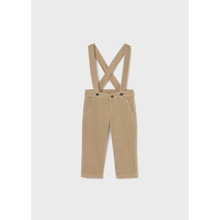 MAYORAL CORDUROY PANTS WITH SUSPENDERS - BEIGE