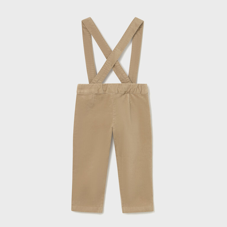 MAYORAL PANTALON EN VELOURS À BRETELLES - BEIGE