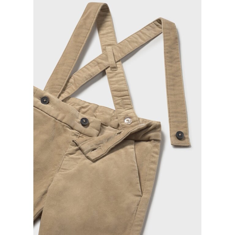 MAYORAL CORDUROY PANTS WITH SUSPENDERS - BEIGE
