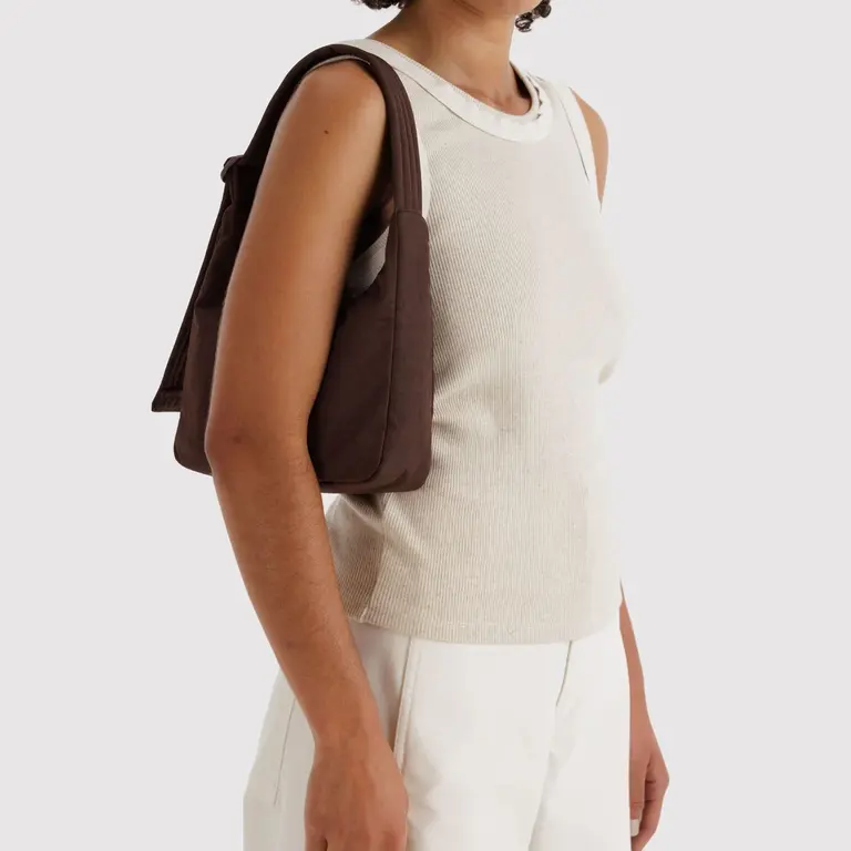 BAGGU MINI SAC À ÉPAULE EN NYLON - CAFÉ