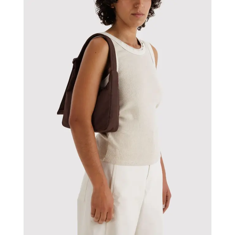 BAGGU MINI SAC À ÉPAULE EN NYLON - CAFÉ