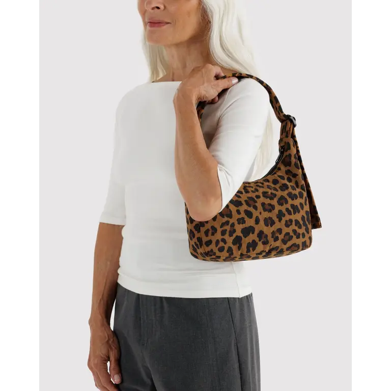 BAGGU MINI NYLON SHOULDER BAG - LEOPARD