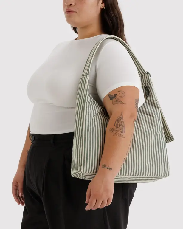 BAGGU SAC À ÉPAULE EN NYLON - SAGE STRIPE