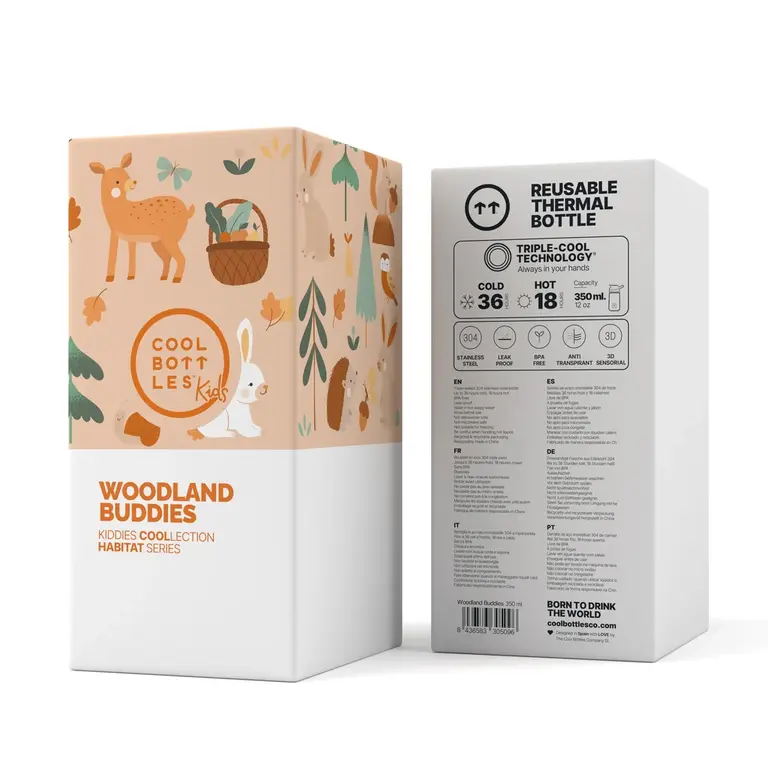 COOL BOTTLES BOUTEILLE ISOTHERME 350 ML - AMIS DE LA FORÊT