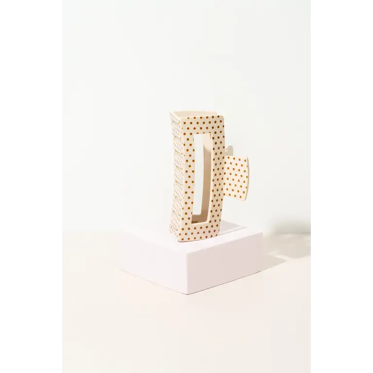PIXIE WOO PINCE À CHEVEUX BEIGE POLKA DOT