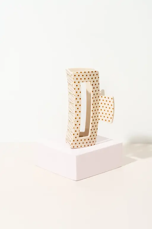 PIXIE WOO PINCE À CHEVEUX BEIGE POLKA DOT