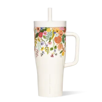 CORKCICLE GOBELET AVEC PAILLE ISOTHERME X RIFLE PAPER - 22 OZ - GARDEN PARTY
