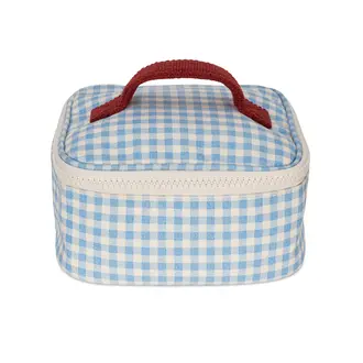 FLUF ÉTUI MINI ZIP CUBE - GINGHAM SKY