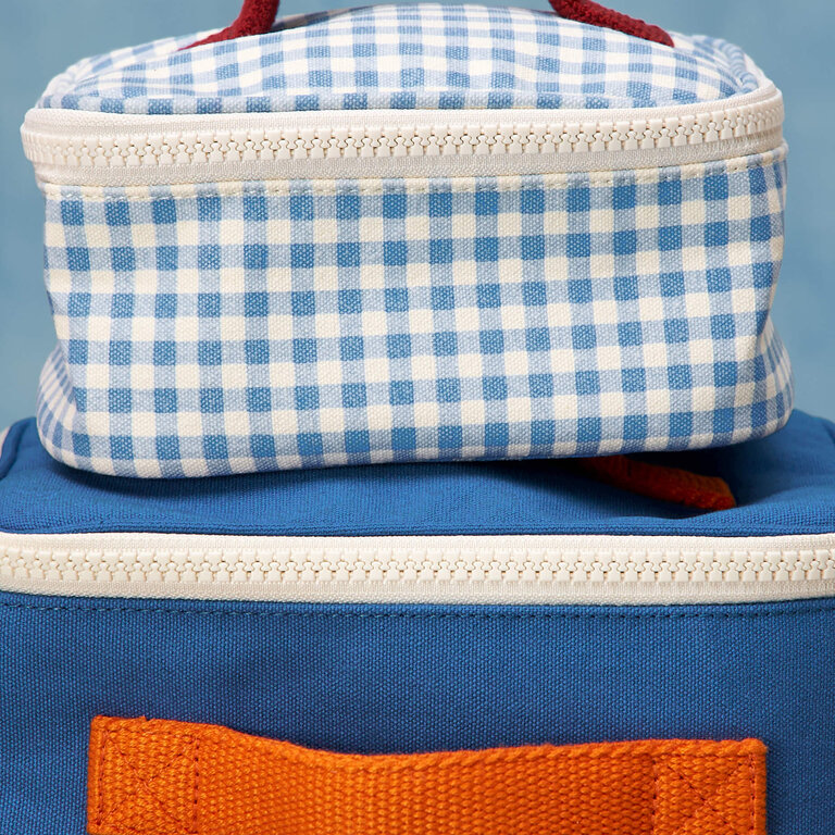 FLUF ÉTUI MINI ZIP CUBE - GINGHAM SKY