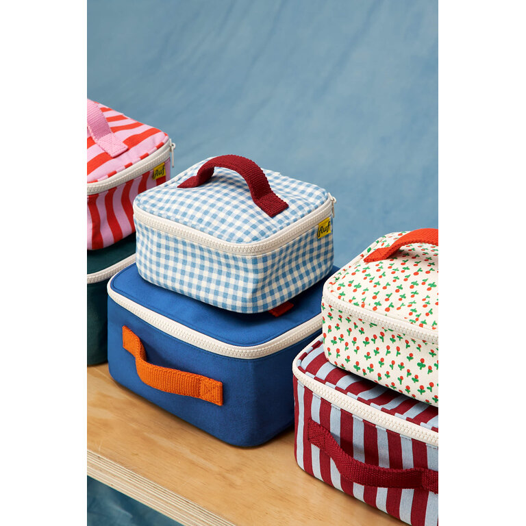 FLUF MINI ZIP CUBE POUCH - GINGHAM SKY
