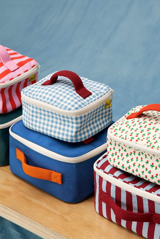 FLUF ÉTUI MINI ZIP CUBE - GINGHAM SKY