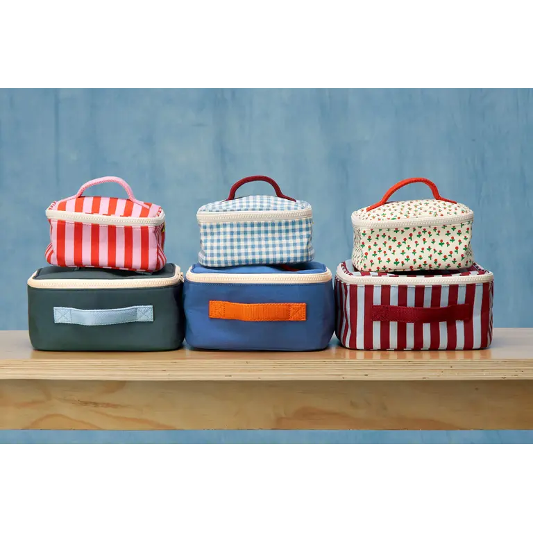 FLUF MINI ZIP CUBE POUCH - GINGHAM SKY