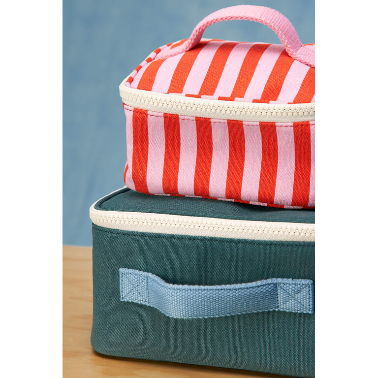 FLUF ÉTUI MINI ZIP CUBE - STRIPE PINK
