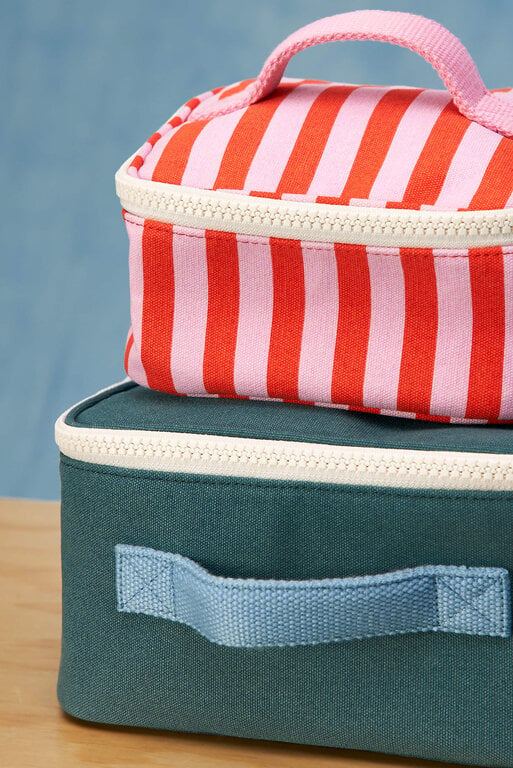 FLUF ÉTUI MINI ZIP CUBE - STRIPE PINK