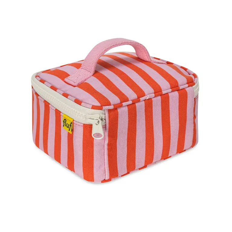 FLUF ÉTUI MINI ZIP CUBE - STRIPE PINK
