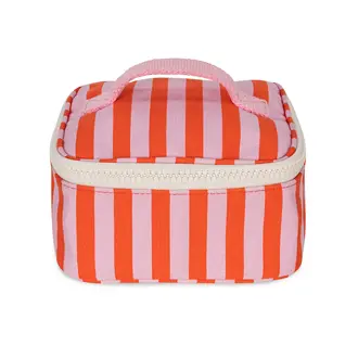 FLUF ÉTUI MINI ZIP CUBE - STRIPE PINK