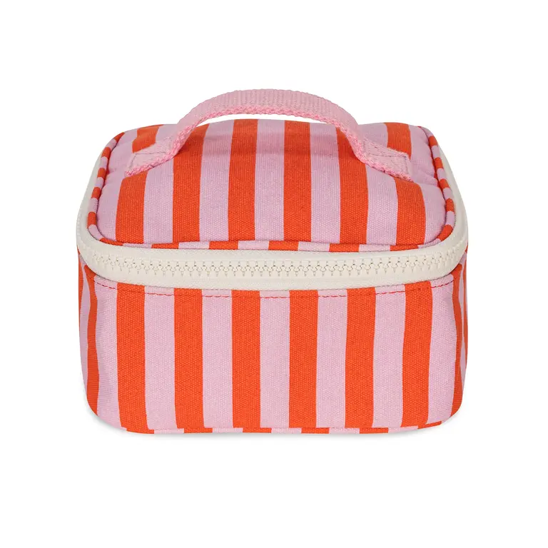 FLUF ÉTUI MINI ZIP CUBE - STRIPE PINK