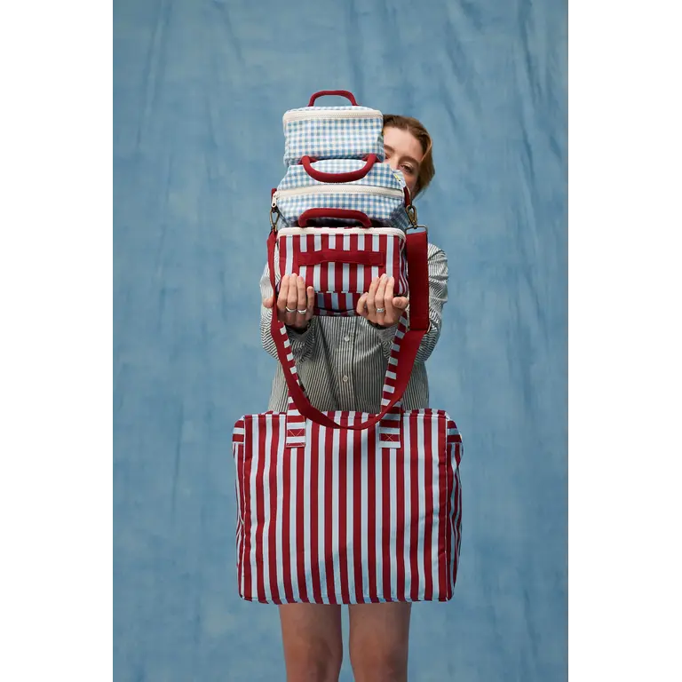 FLUF DAYTRIP TOTE BAG - AWNING STRIPE CHILI