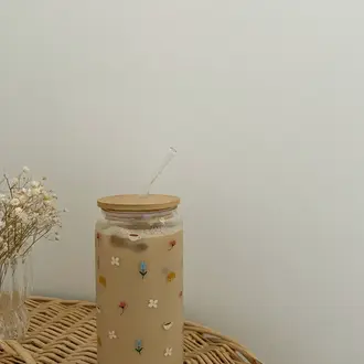 MOI D'ABORD TUMBLER EN VERRE - MATIN FLEURI