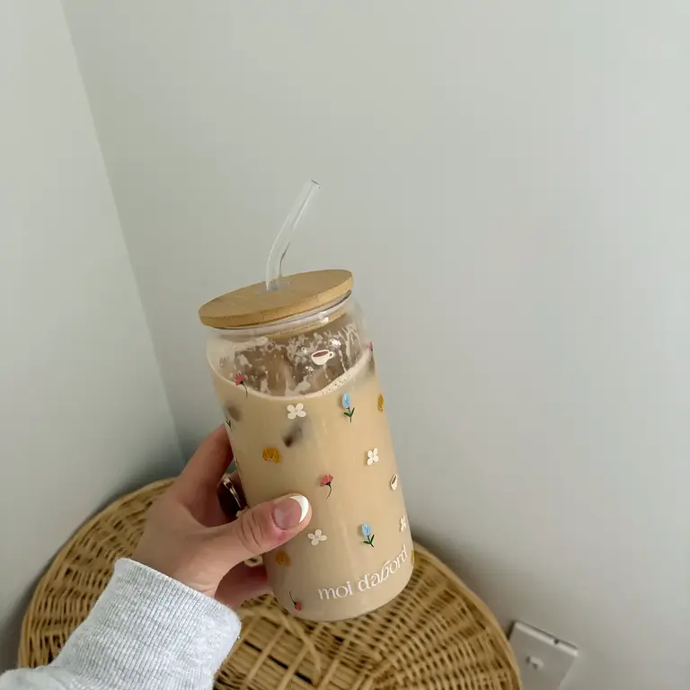 MOI D'ABORD TUMBLER EN VERRE - MATIN FLEURI