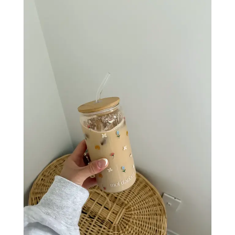 MOI D'ABORD GLASS TUMBLER - FLORAL MORNING