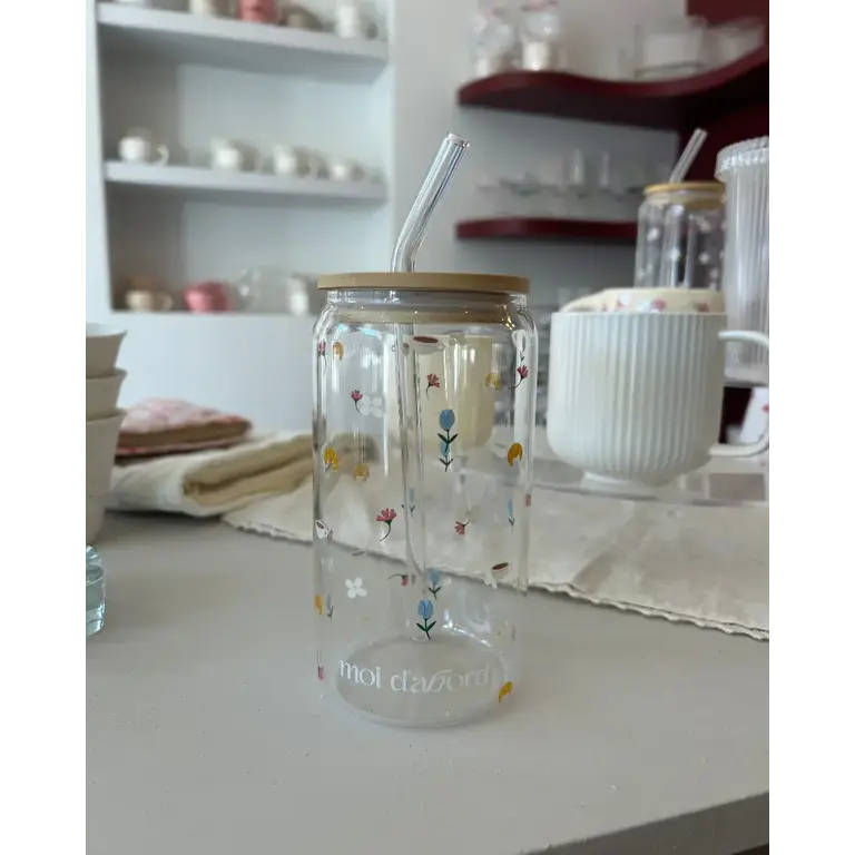 MOI D'ABORD TUMBLER EN VERRE - MATIN FLEURI