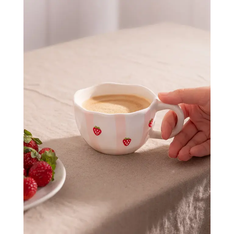 MOI D'ABORD TASSE - RAYURES DE FRAISES