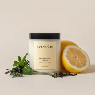 MOI D'ABORD BOUGIE DE SOJA - CITRON, THÉ BLANC & HERBES