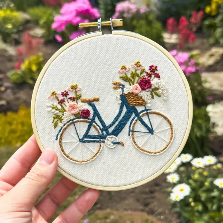 BRODÉ SERRÉ ENSEMBLE DE BRODERIE - BALADE EN VÉLO