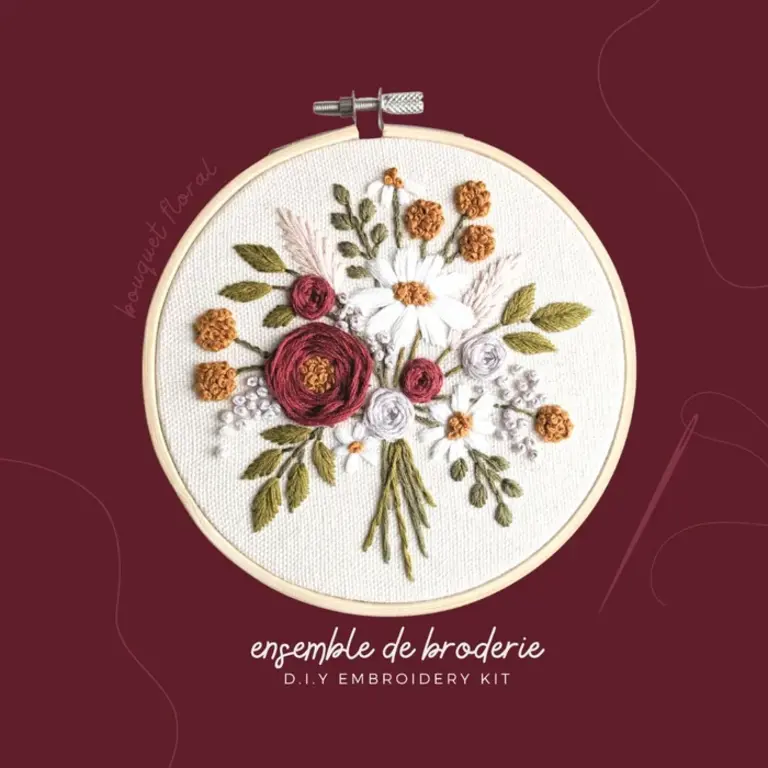 BRODÉ SERRÉ ENSEMBLE DE BRODERIE - BOUQUET FLORAL
