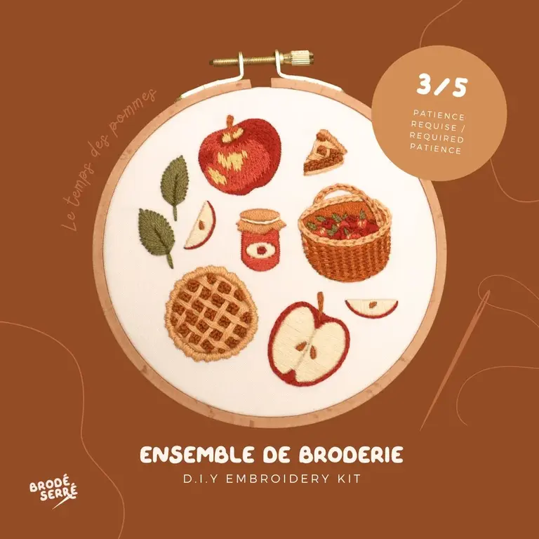 BRODÉ SERRÉ ENSEMBLE DE BRODERIE - LE TEMPS DES POMMES