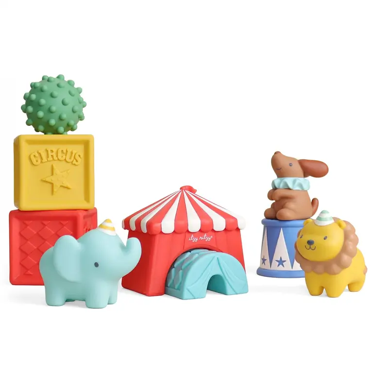 ITZY RITZY COFFRET DE 10 BLOCS SENSORIELS ITZY BLOCKS - CIRQUE