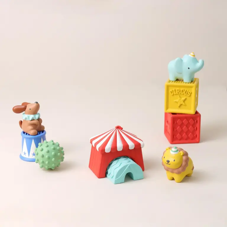 ITZY RITZY COFFRET DE 10 BLOCS SENSORIELS ITZY BLOCKS - CIRQUE