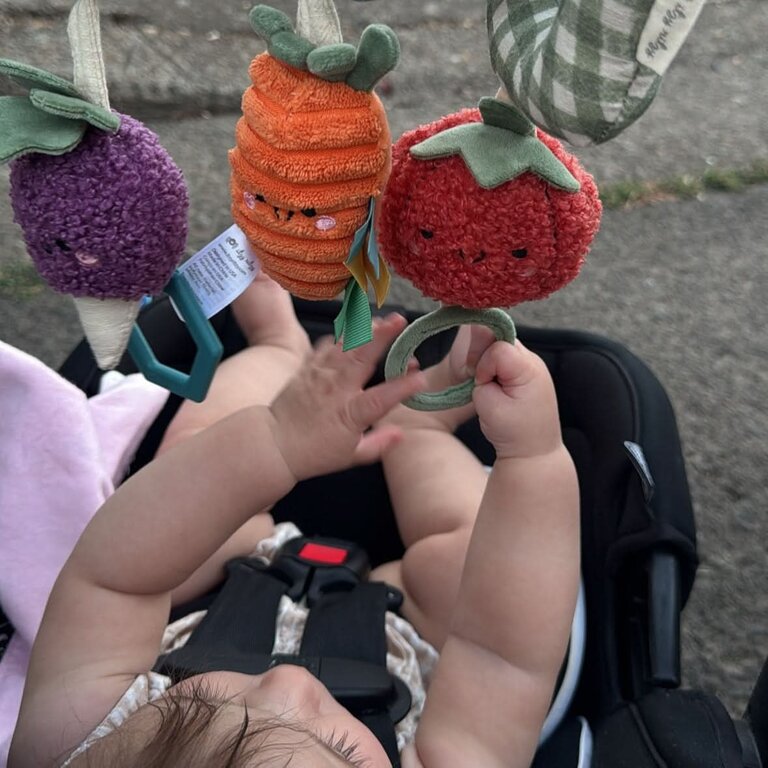 ITZY RITZY JOUET D'ACTIVITÉ POUR SIÈGE D'AUTO EN SPIRALE - LÉGUME