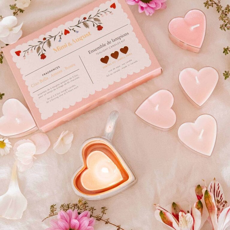MIMI & AUGUST COFFRET DE LAMPIONS - BLUSH HEARTS