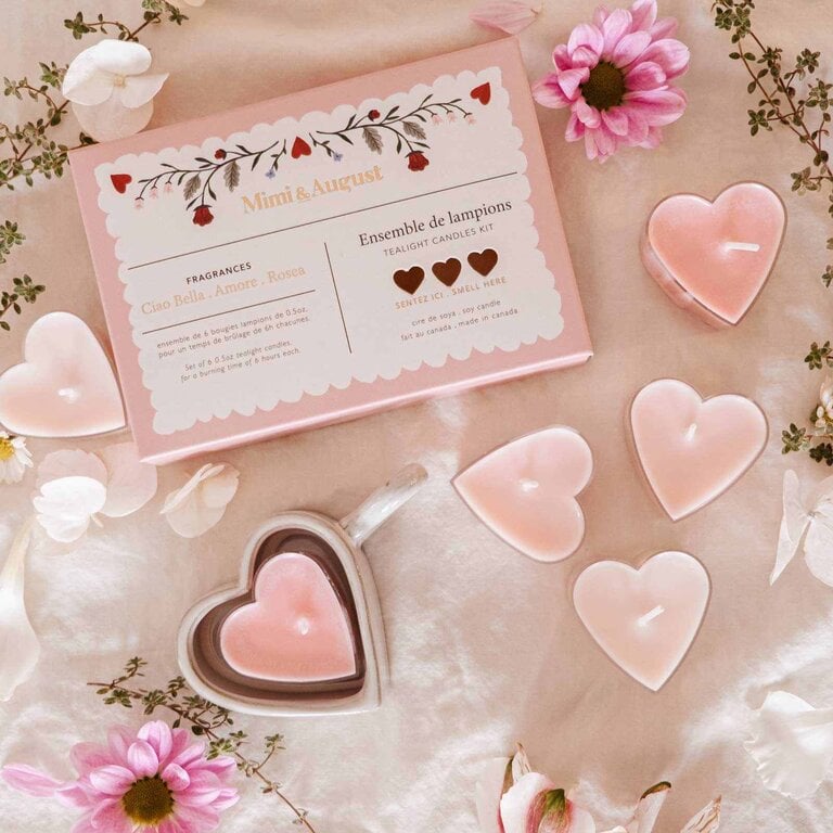 MIMI & AUGUST COFFRET DE LAMPIONS - BLUSH HEARTS