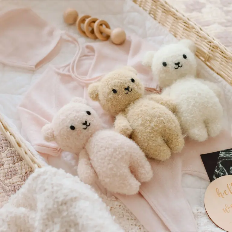 CUDDLE + KIND CURLY BABY BEAR PLUSH - HONEY