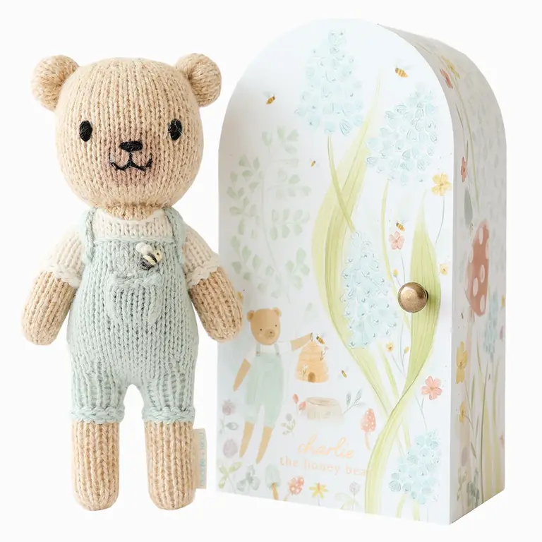 CUDDLE + KIND PELUCHE AVEC BOÎTE CHARLIE L'OURS MIEL - TINY 6''